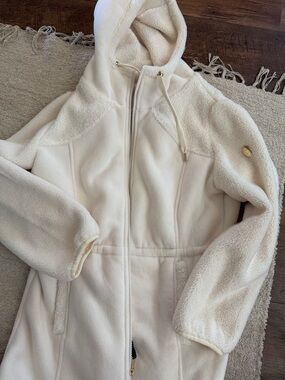 1 Madison Ivory Teddy Zip-Up Hooded Jacket